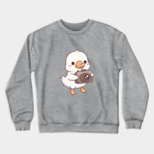 Cute Baby Goose With Camera Crewneck Sweatshirt